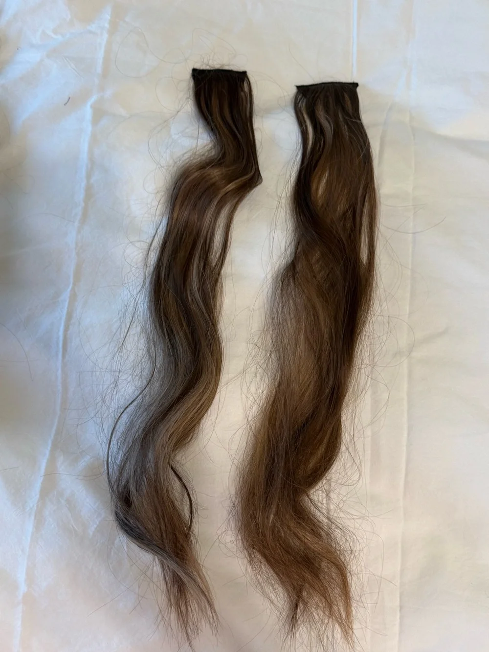 Weft Hair Extensions 20 Inch Balayage Brown with  Blonde 6 pieces